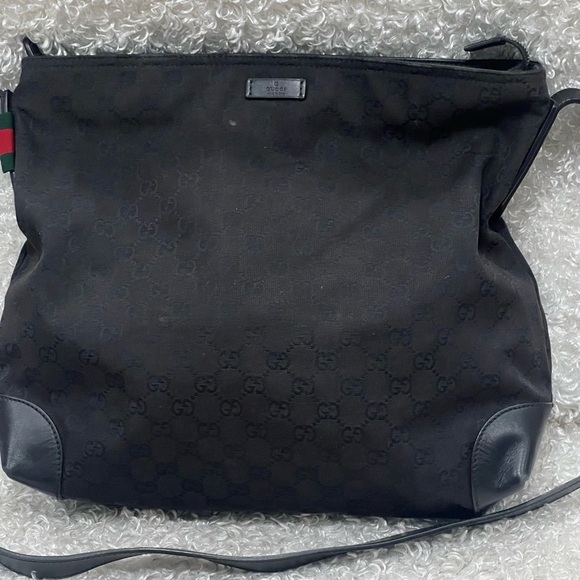 Gucci Black Canvas Messenger Bag - Picture 1 of 16